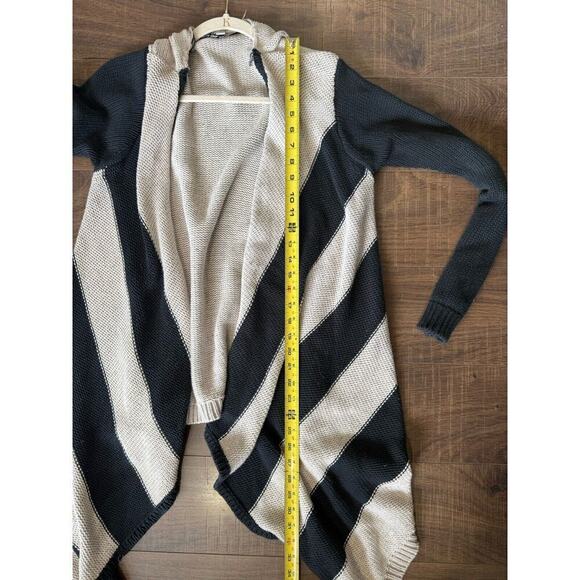 Volcom Navy Cream Stripe sweater button acrylic women's cardigan Sz XS/small - Picture 5 of 5